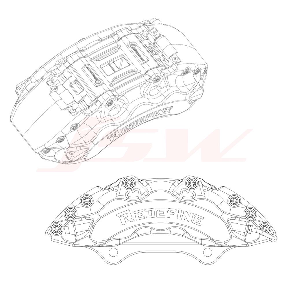 RF branded caliper illustration